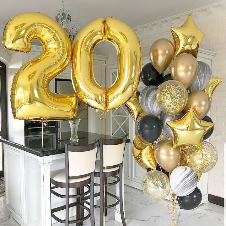 Фольгированный шар Золотая Цифра в Саранске