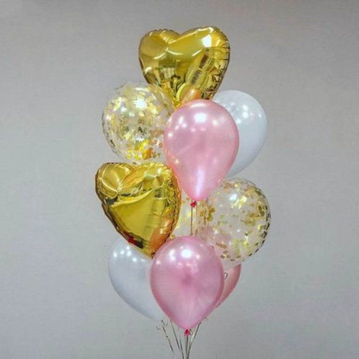 Облако шаров "Рози голд" в Саранске