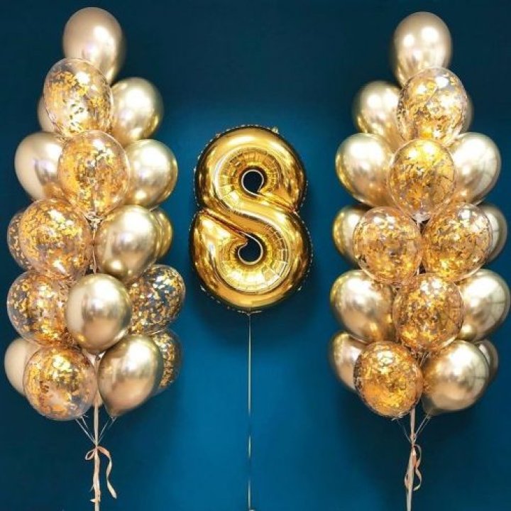 Цифра с фонтанами шаров  в Саранске