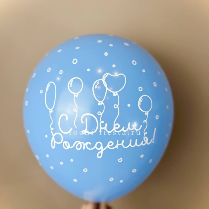 Гелиевый латексный шар С днем рождения! матовый в Саранске