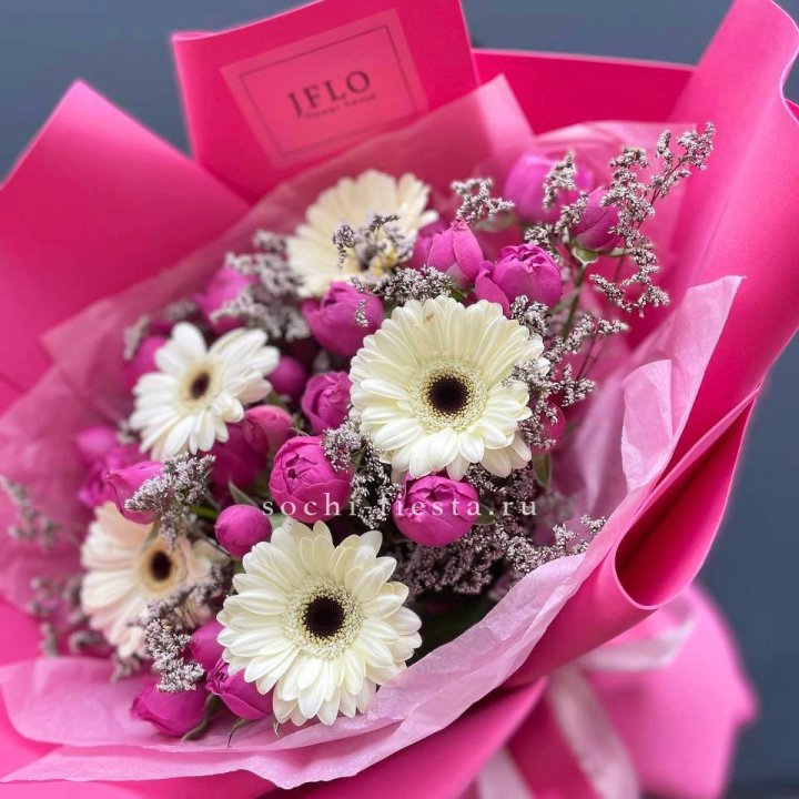 Букет гербер и мисти бабблс  в Саранске