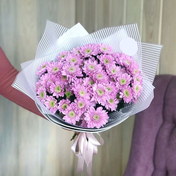 Букет розовых хризантем в Саранске