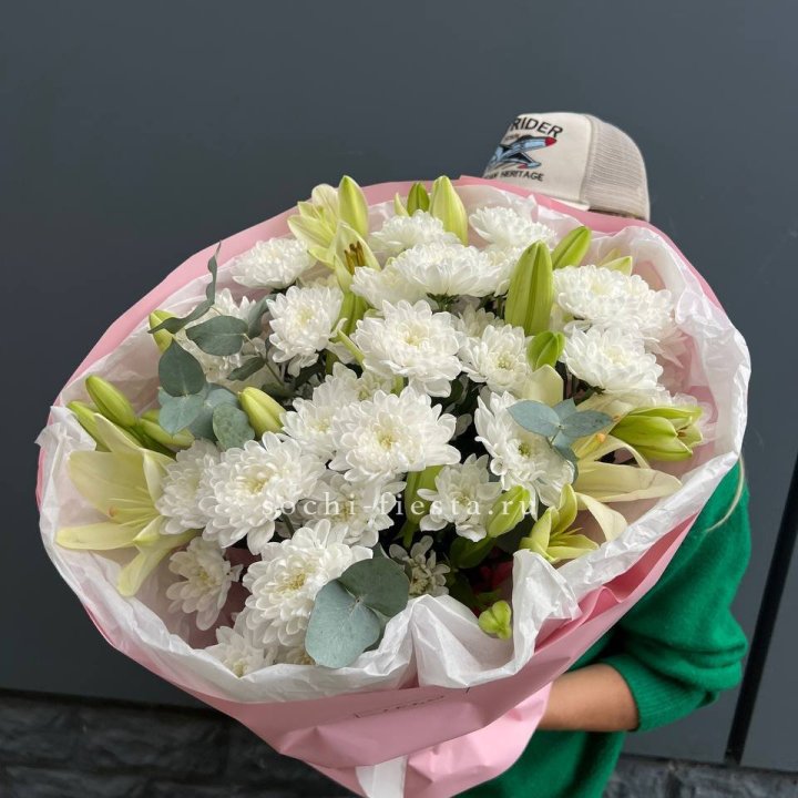  Букет  хризантемы и лилии в Саранске