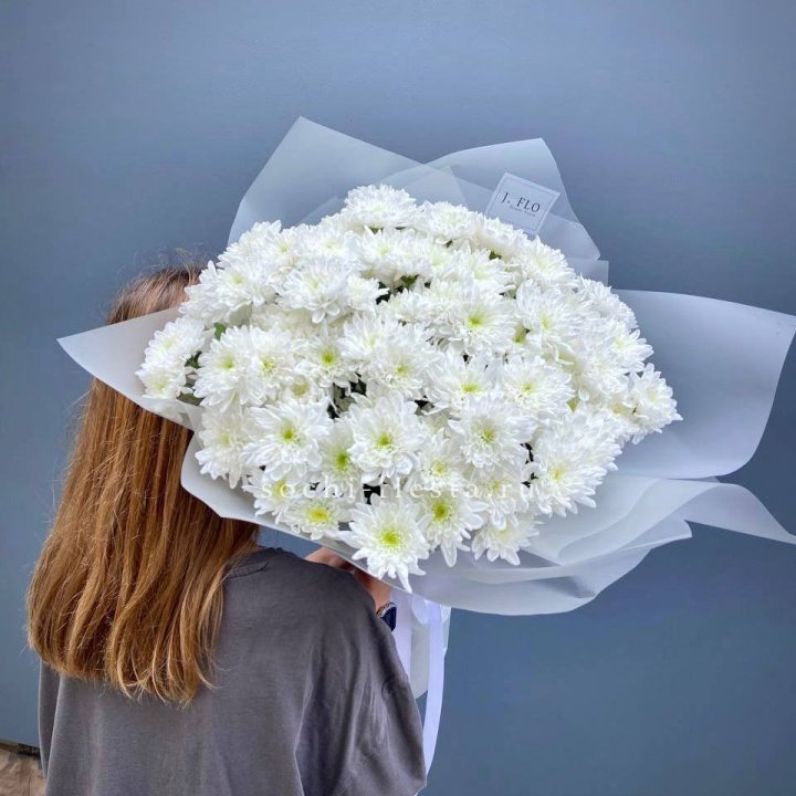 Букет хризантем "Белая снежинка" в Саранске