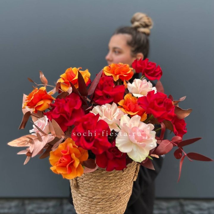 Авторский бокс "Роксана" в джутовом кашпо в Саранске