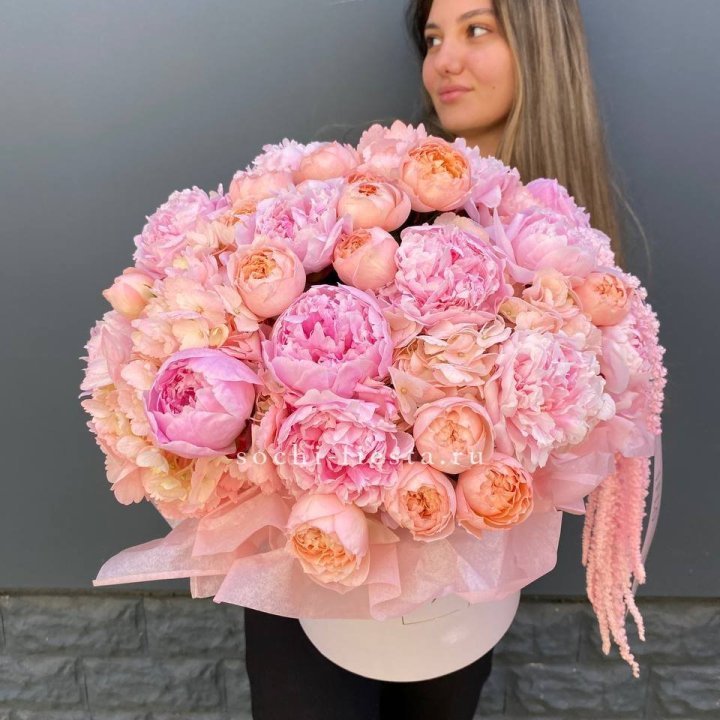 Коробка с пионами "Дабл фловер" в Саранске