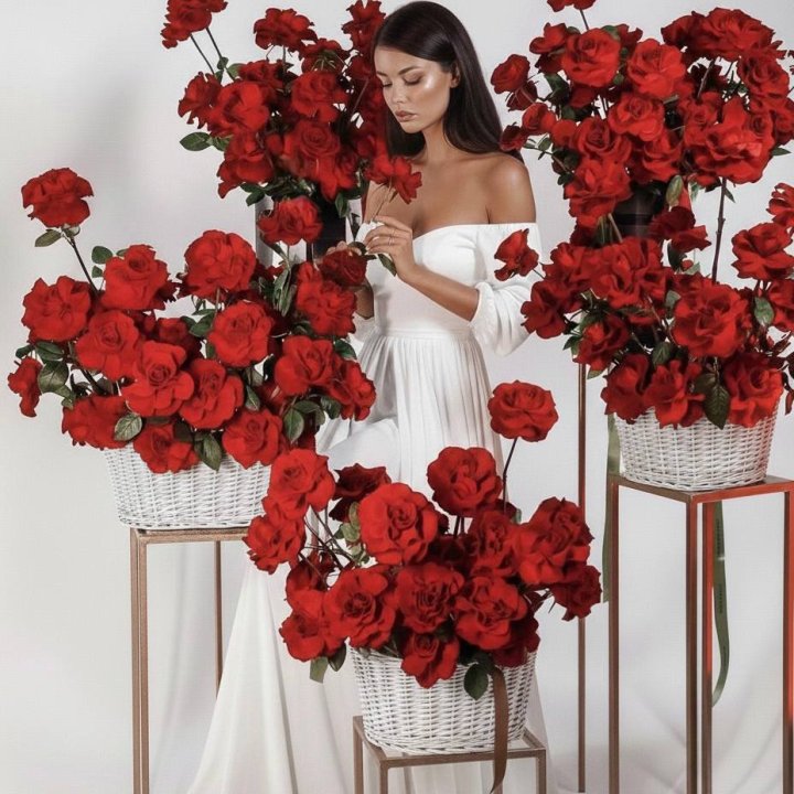 Сет из красных французских роз в Саранске