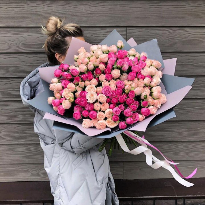 55 роз микс кустовых в Саранске