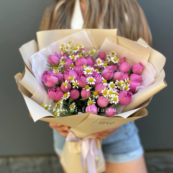 Дуобукет мисти с ромашками  в Саранске