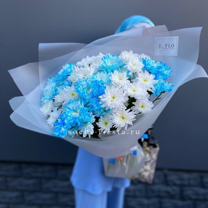 Букет хризантем "Голубая снежинка" в Саранске