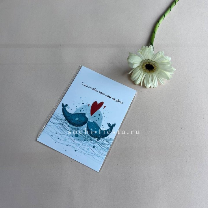 Открытка к букету "У нас с тобой одно море на двоих" в Саранске