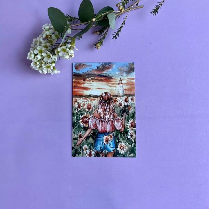 Открытка к букету "Подсолнух" в Саранске