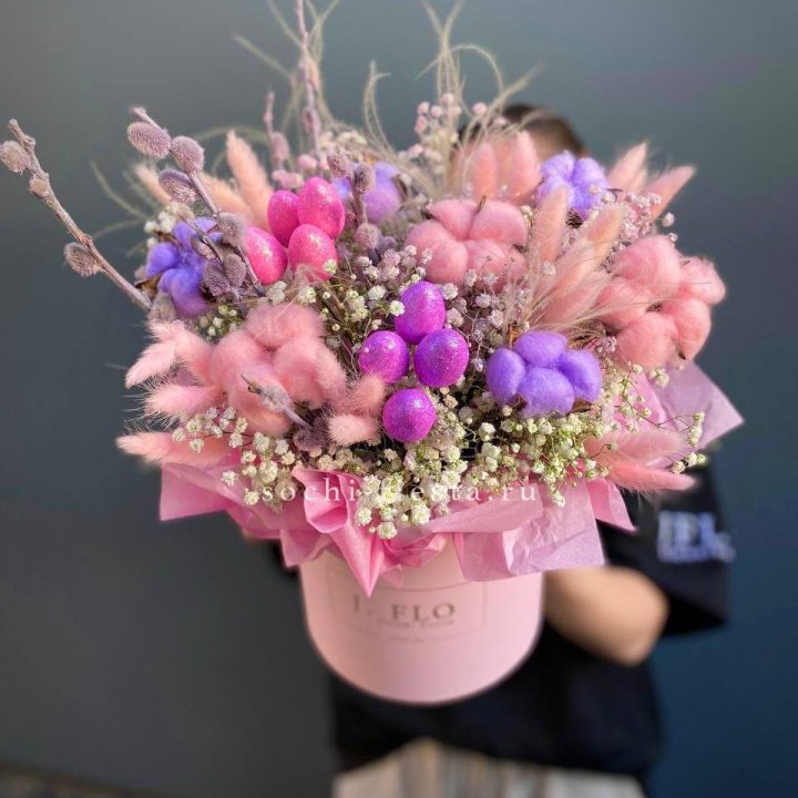 Сухоцветы в коробке  в Саранске