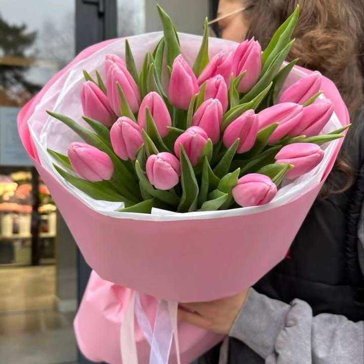  19 розовых тюльпанов в Саранске