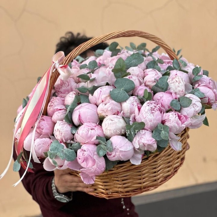 Корзина пионов "75" в Саранске