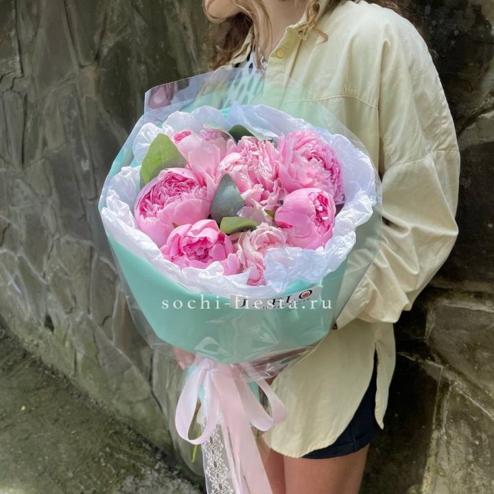 7 зефирных пионов в фоамиране в Саранске