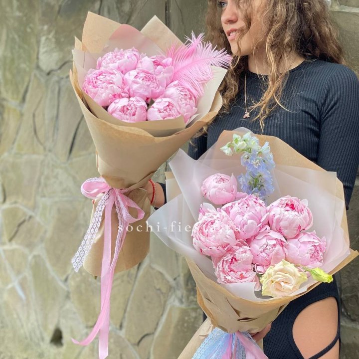 7 зефирных пионов  в Саранске