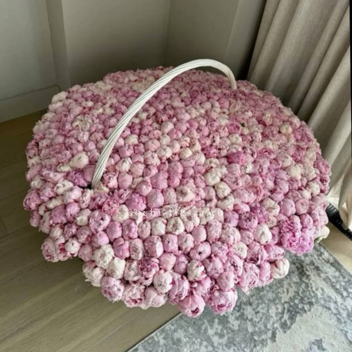 Корзина 555 пионов в Саранске