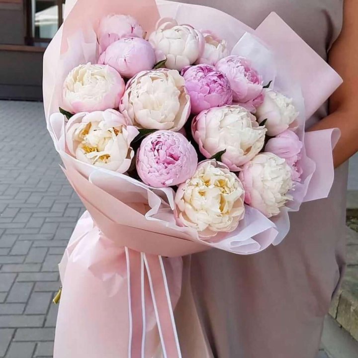 Букет пионов "Маршмелоу" в Саранске