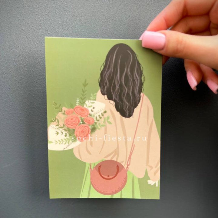 Открытка к букету "Потрясающая девушка" в Саранске