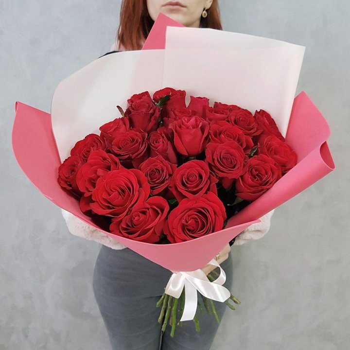25 Красных роз рози вайт в Саранске