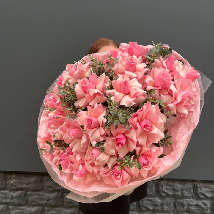  25 розовых французских роз в Саранске