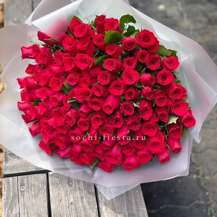 101 красная роза Лолита в Саранске