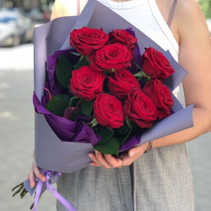9  красных роз №1 в Саранске