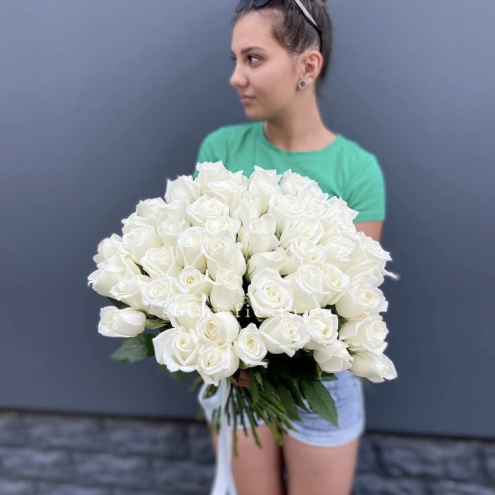 51 белая роза в Саранске