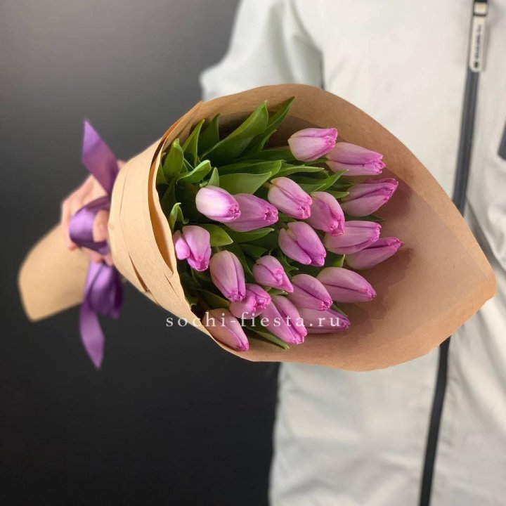 19 розовых  тюльпанов в Саранске