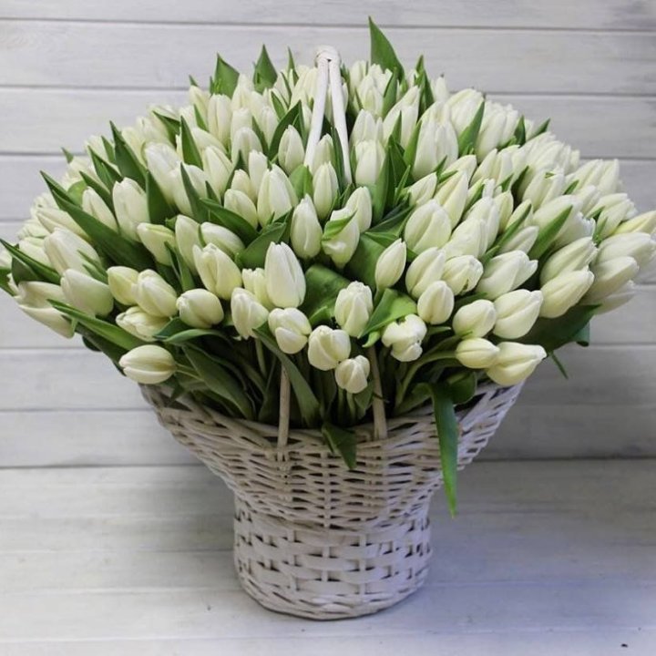 Корзина из 151 тюльпана в Саранске