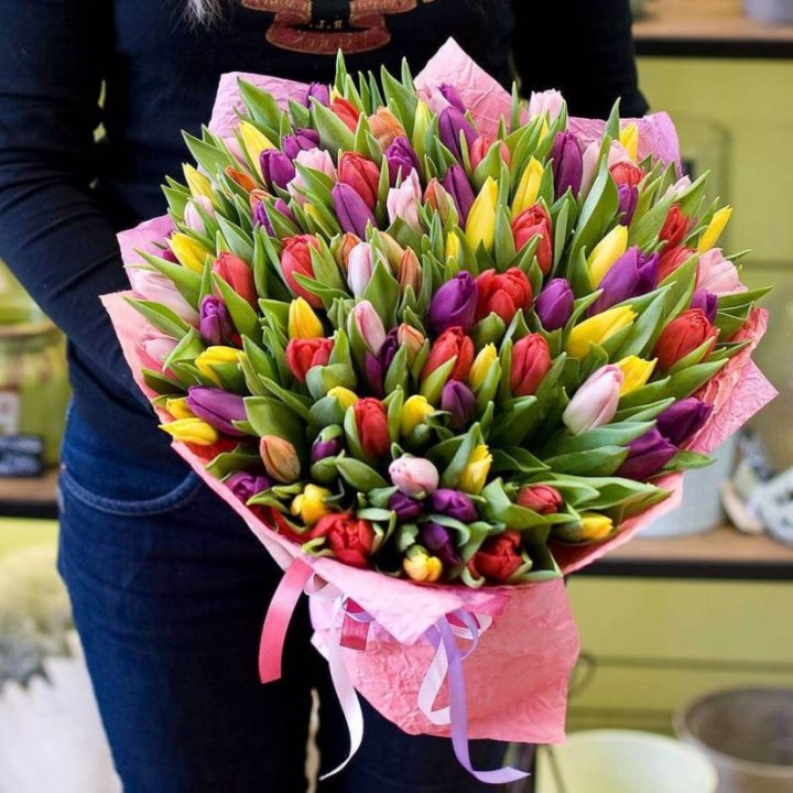 101 тюльпан "Джуси" в Саранске